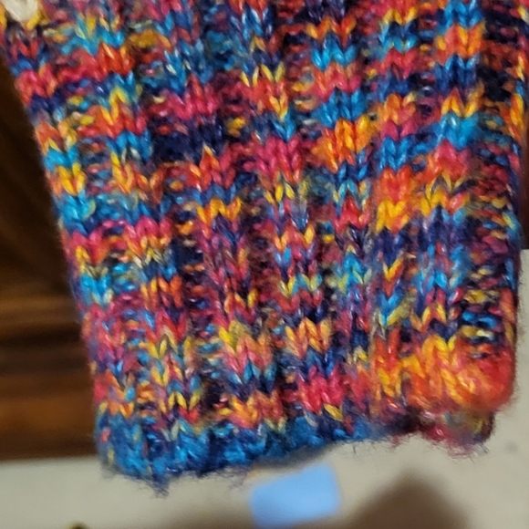 Design History Spacedye Rainbow Cardigan Cropped Sweater Puff Sleeve Size Large - Picture 7 of 11